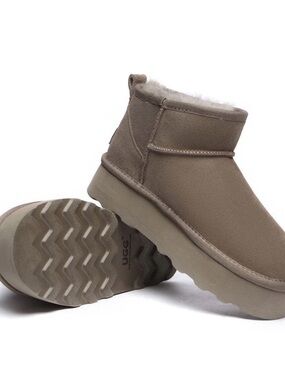 UGG Mini Platform Ankle Boots in Taupe